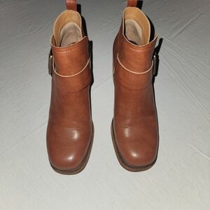 Korks Kari Brown Leather Ankle Boots Size 9